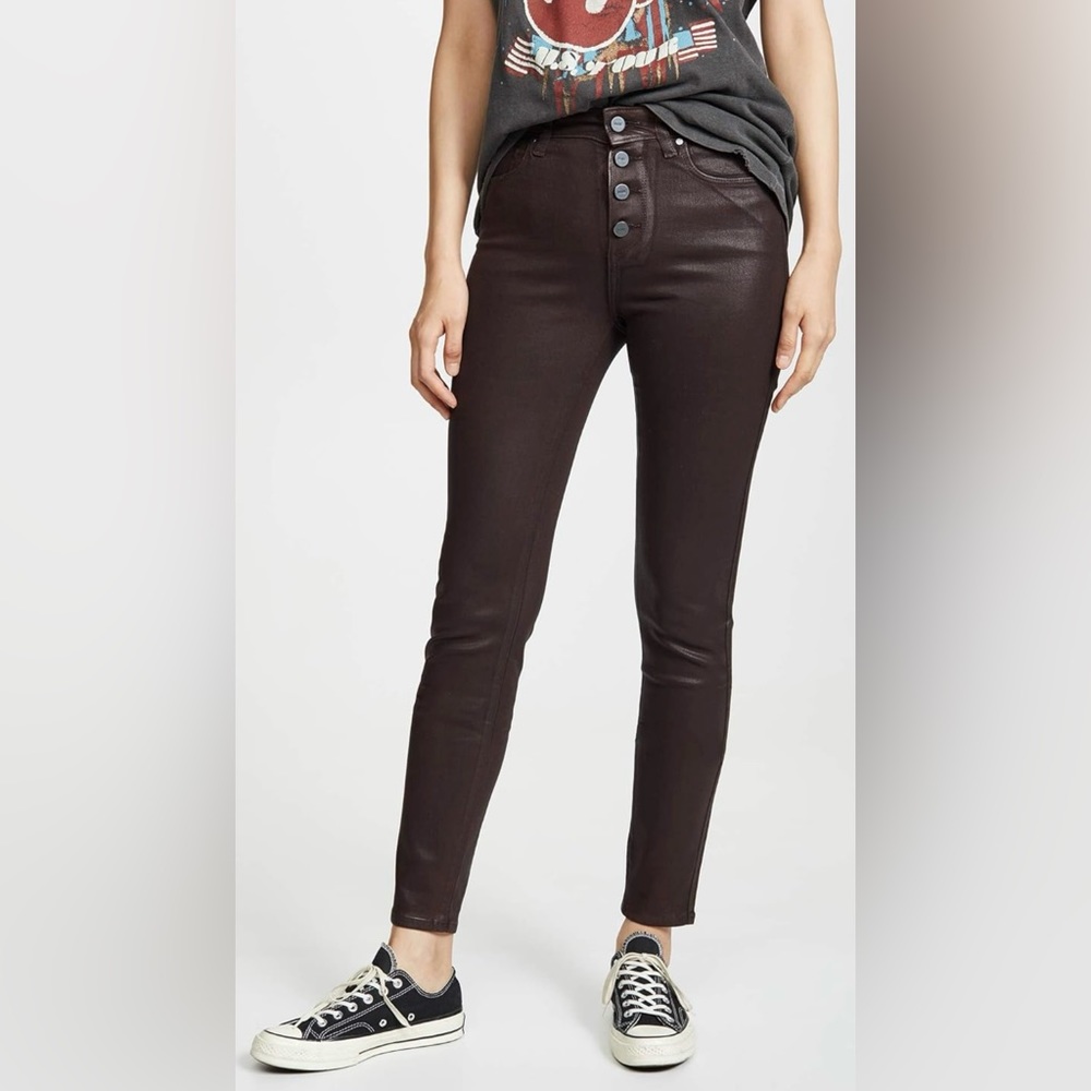 🌶️ *NWT* PAIGE Women's Hoxton Slim Jeans with Exposed Buttons. Size 24
